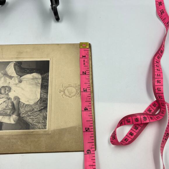 Antique Card Stock Mounted Black White 1800's Family Infant Child Photo - Picture 8 of 8